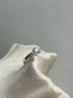 Anillo solitario de plata