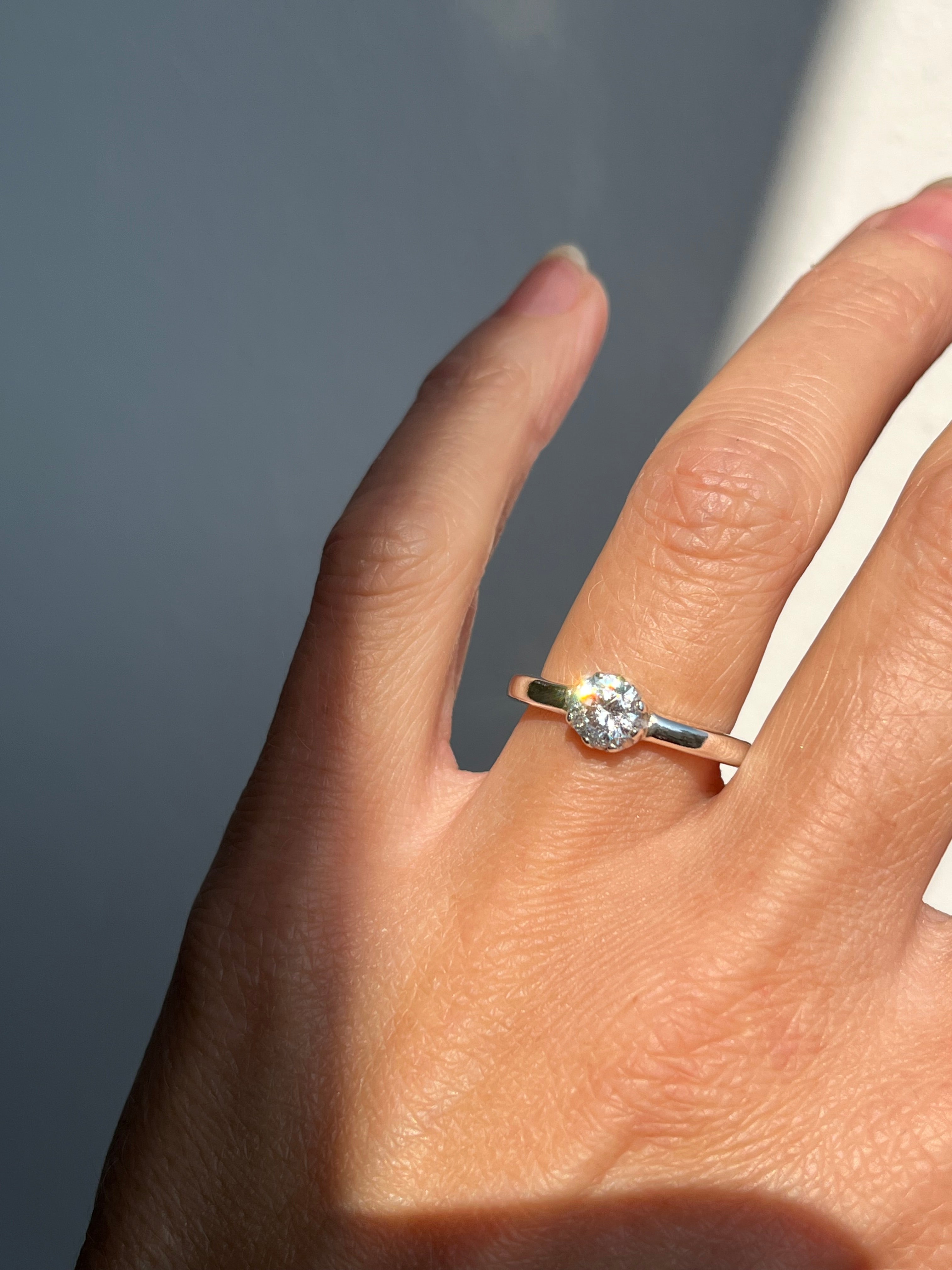 Anillo solitario de plata